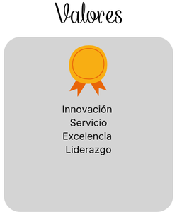 Valores: Innovacion Servicio Excelencia Liderazgo