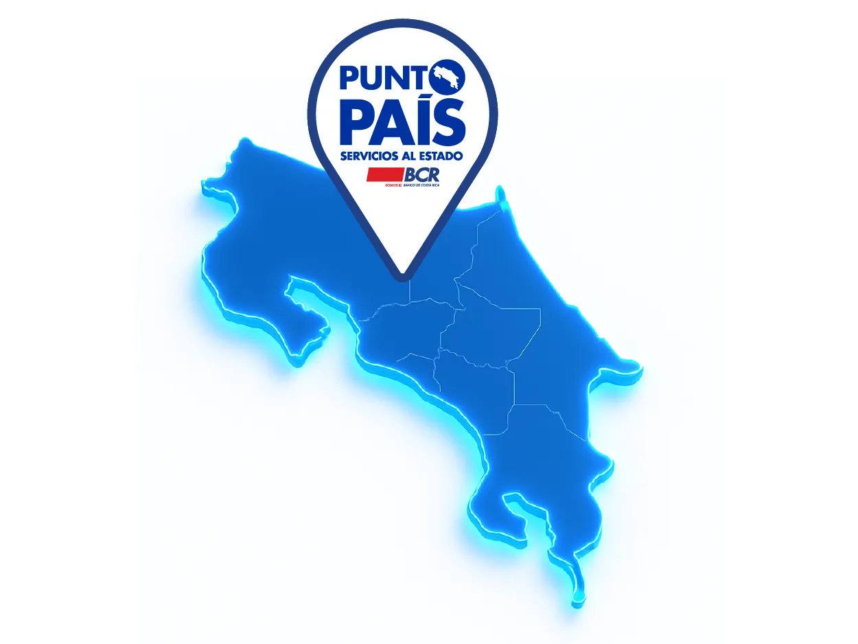 Mapa de Costa Rica con puntos país
