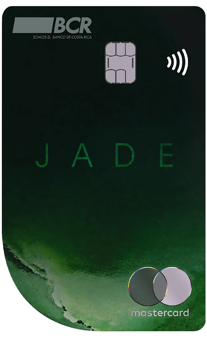 Tarjeta MasterCard Jade ilustrada con colores verdes