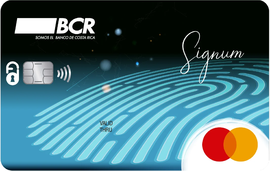 Tarjeta de color negro con celeste ilustrada con una marca dactilar 