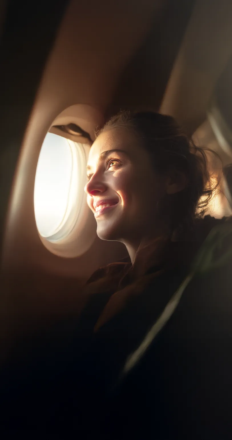 Mujer en avión